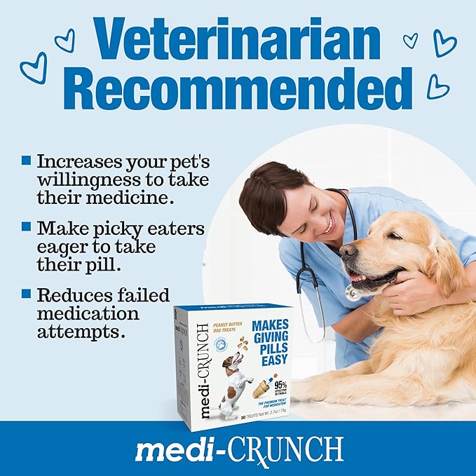 Pill Pouches for Dogs, Peanut Butter Crunchy Ice Cream Cone Treats, Pill Pockets for Dogs Capsule Size Wrap, Canine Health Supplies, 30 ct
