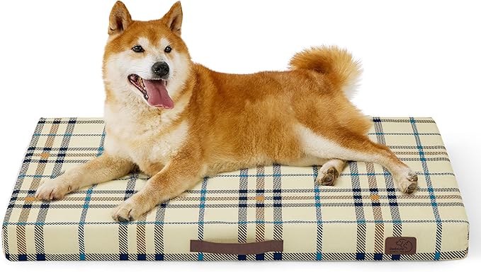 Bedsure Large Dog Bed for Crate - Orthopedic Waterproof Puppy Beds with Removable Washable Cover, Egg Crate Foam Pet Mat, Suitable for Pet Up to 50 lbs