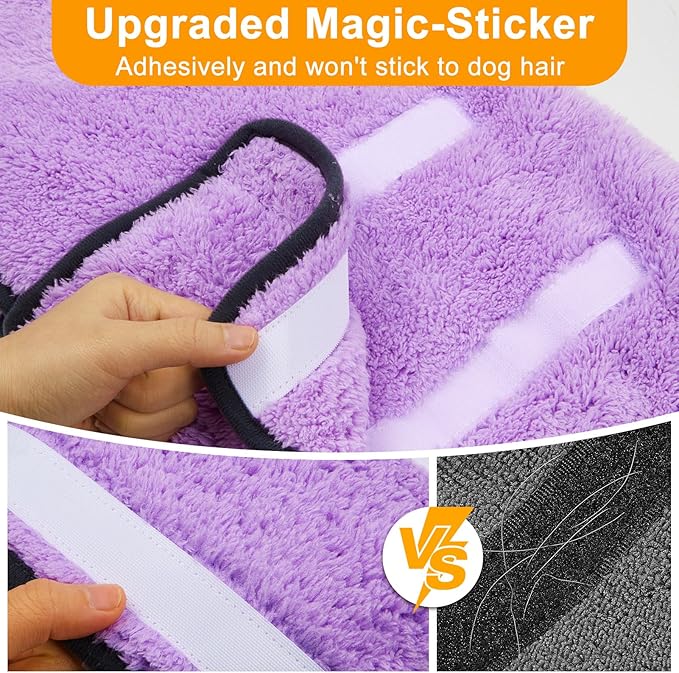 Bienbee Dog Bathrobe, Quick Drying Super Absorbent Dog Robes for After Bath, Warm Keeping Dogs Towel, Dogs Bath Supplies, Light Purple XL