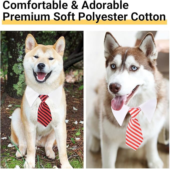 Segarty Dog Tie Medium, 6 PCS Doggie Ties Tux for Male Dogs, Pet Costume Collar Accessory, Suitable All Occasions