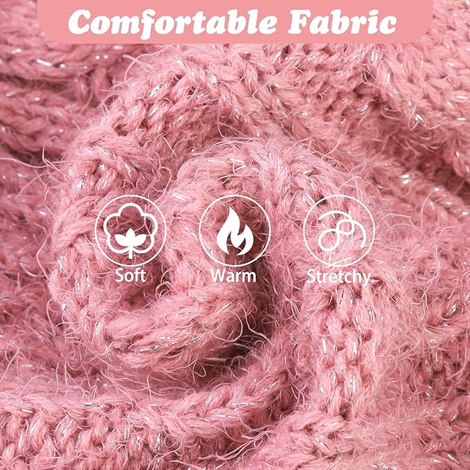 Turtleneck Small Dog Sweaters - Classic Cable Knitwear Winter Coat for Small Medium Dogs Male Female Puppy Dog Cold Weather Clothes Girls Boys, Light Pink, XS