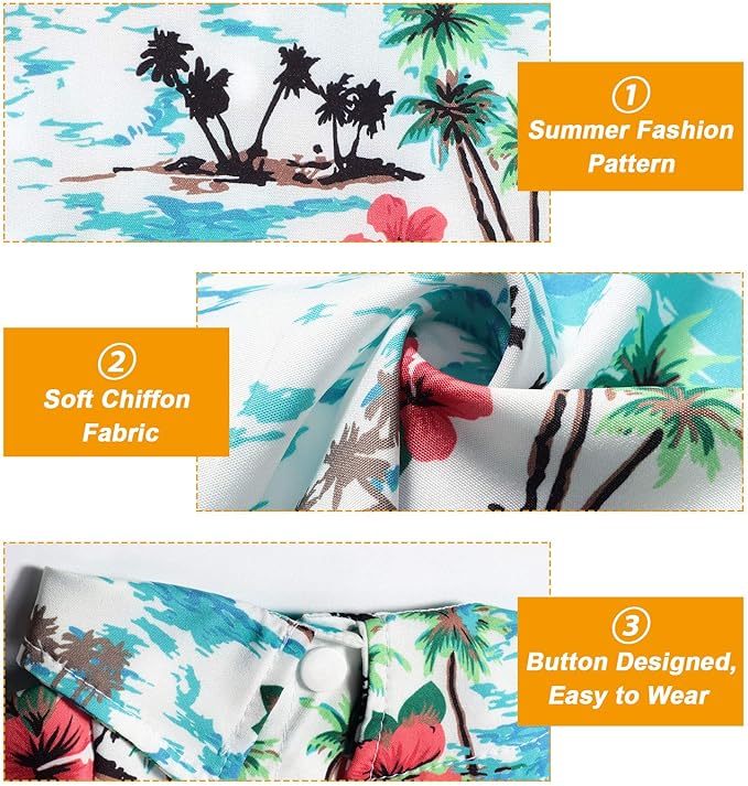 Weewooday 4 Pieces Pet Summer T-Shirts Hawaii Style Floral Pet Dog Shirt Breathable Cool Clothes Beach Seaside Puppy Sweatshirt for Small Puppy(Floral Style,X-Small)