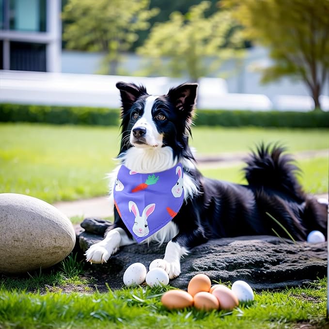 10PCS Easter Dog Bandanas for Medium Dogs Triangle Bibs Scarves Boys and Girls Grooming Accessorie