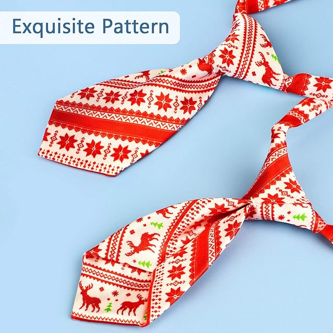 Segarty Dog Neck Ties, Dog Ties with Adjustable Collar, Pet Bowties for Small Cats, Puppy Bowties Pets Neckties Grooming Bows Bulk for New Year Photography Holiday Wedding Festival Party
