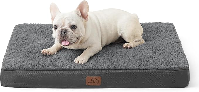 Bedsure Dog Bed Medium Size Dog - Orthopedic Waterproof Puppy Beds with Removable Washable Cover, Egg Crate Foam Pet Mat, Suitable for Pet Up to 35 lbs