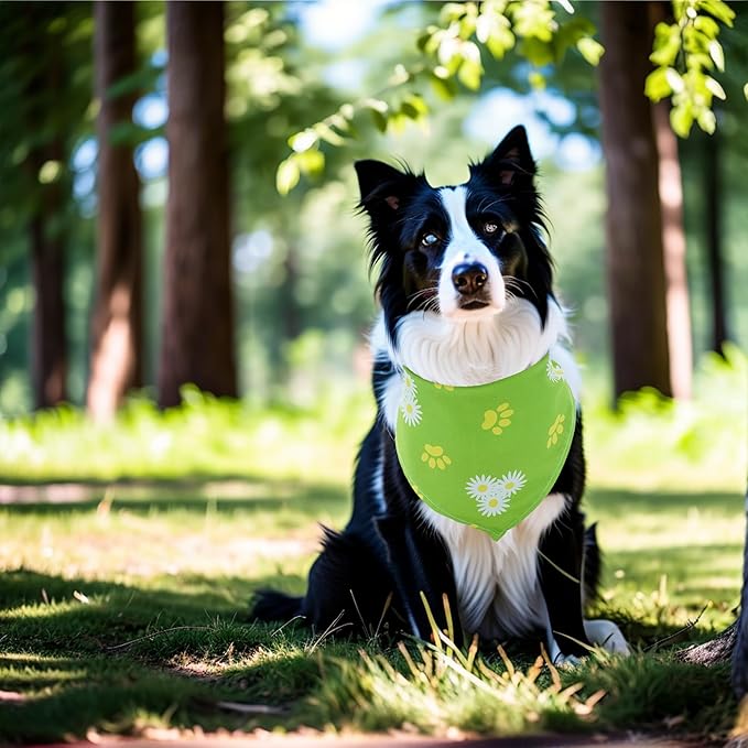 30 Pack Spring Dog Bandanas Bulk for Large Dogs 33 Inch XL Summer Flowers Dog Bandanas Adjustable Polyester Scarves Grooming L
