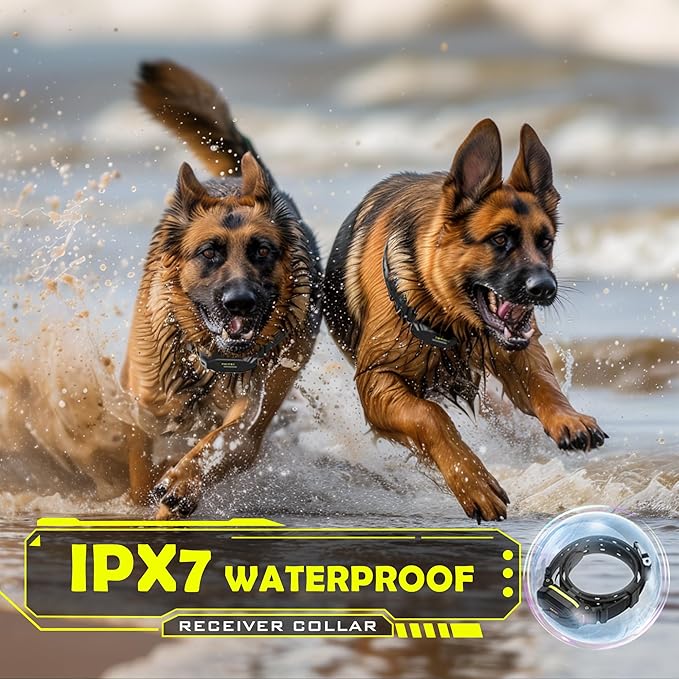 PATPET Dog Training Collar, 1.2 Mile Range 101 Training Levels Dog Shock Collar with Remote Control (15-150 lbs), Waterproof 100% Safe E Collar for Large Breed for 2 Dogs Black with Bright Green