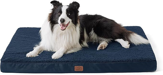 Bedsure XL Dog Bed for Crate - Large Orthopedic Waterproof Pet Beds with Removable Washable Cover, Egg Crate Foam Crate Mat, Suitable for Pet Up to 90 lbs