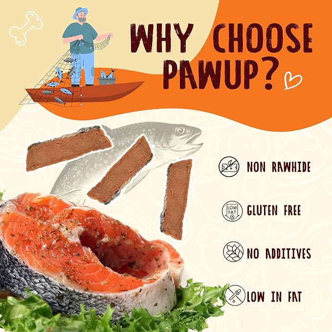 Salmon Fillet Dog Treats, Salmon Jerky with Fish Skin, Healthy High Protein Snacks, Natural Omega 3-6, Low in Fat with Taurine,12.5oz (Smoked Flavor)