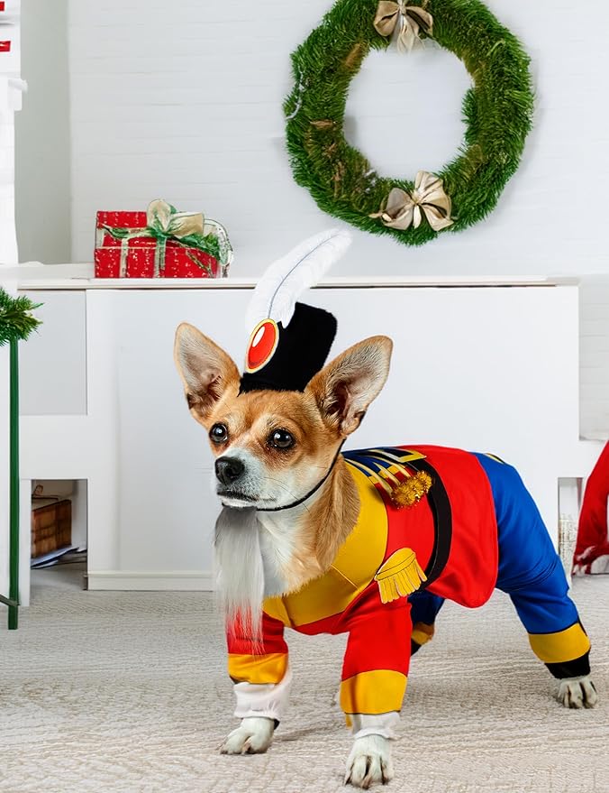 Rubies Nutcracker Fun and Cute Pet Costume Jumpsuit, Hat, and Backpack for Themed Parties and Halloween, Medium