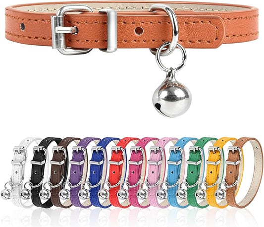 XXS Dog Collar for Teacup Adjustable Teacup Dog Collar for Small Medium Large Dogs 3/8 inch Width (Orange, XXS)