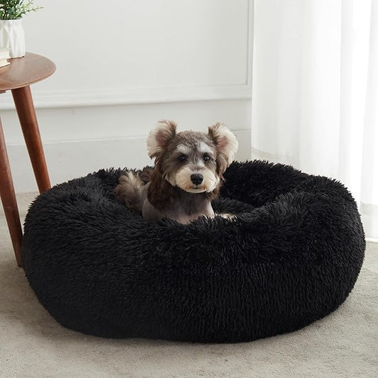 WESTERN HOME WH Calming Dog Bed & Cat Bed, Anti-Anxiety Donut Dog Cuddler Bed, Warming Cozy Soft Dog Round Bed, Dog Cat Cushion Bed for Small Medium Dogs and Cats
