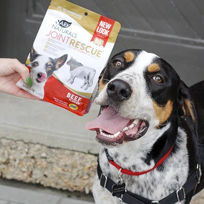 Ark Naturals Joint Rescue Dog Chew, Beef Flavor, Joint Supplement with Glucosamine & Chondroitin, 1 Pack