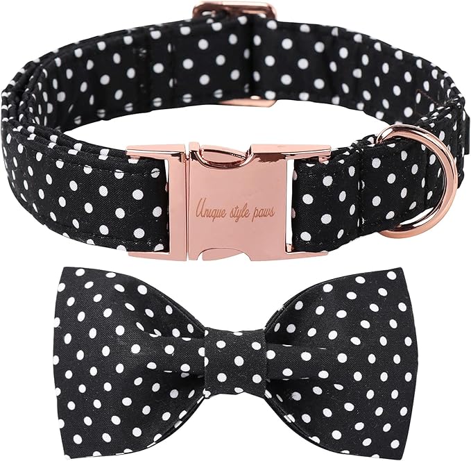 Unique Style Paws Pet Soft &Comfy Bowtie Dog Collar and Cat Collar Pet Gift for Dogs and Cats 6 Size and 7 Patterns