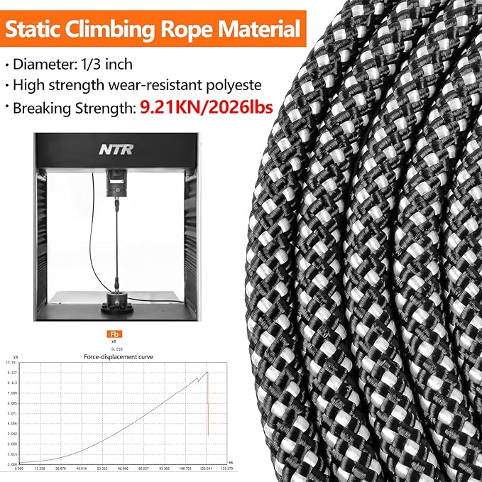 NTR 50FT Long Dog Leash - Black Rope with Swivel Lockable Hook and Comfortable Padded Handle - Dog Training Leash for Walking, Hunting, Camping, Backyard - Suitable for Small, Medium, and Large Dogs