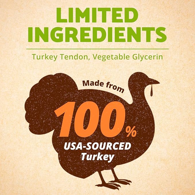 Afreschi Turkey Tendon Flake 3.5 oz, Turkey Sourced from USA, Dog Treats for Classic Series, All Natural Human Grade Dog Treat, Suitable for Training chew, Rawhide Alternative