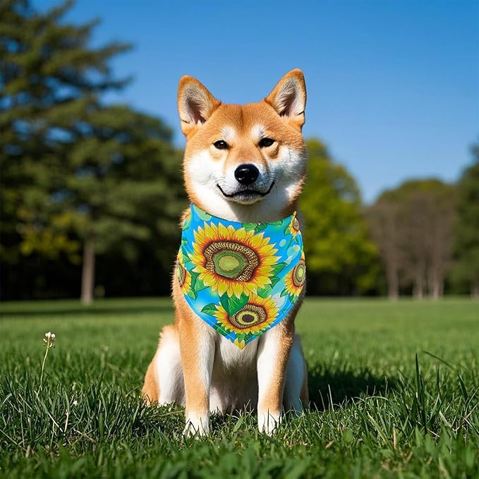 30 Pcs Spring Dog Bandanas Bulk 25 Inch Summer Flowers Dog Bandanas for Small Medium Dogs Breed Adjustable Polyester Scarves Grooming M