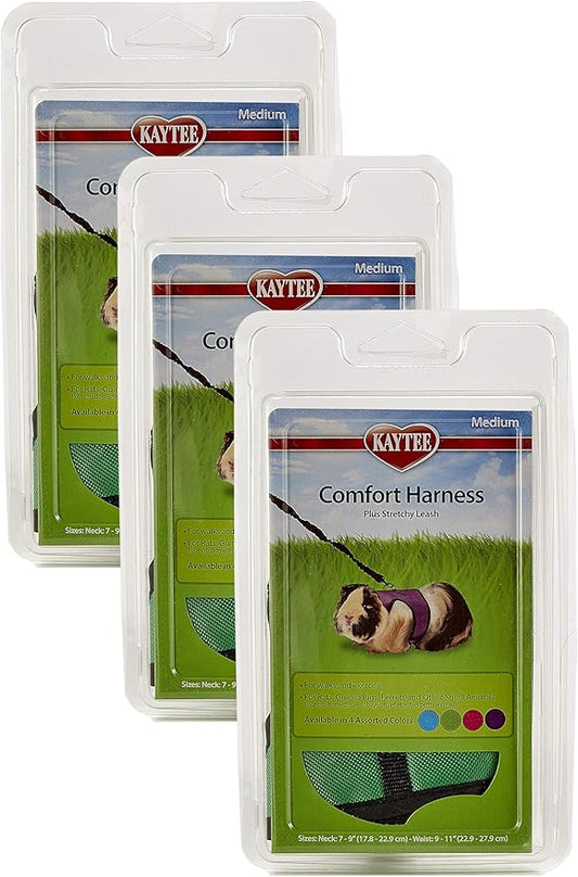 Kaytee Comfort Harness & Stretchy Leash, Medium (Pack of 3)