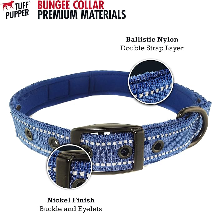 Heavy Duty Dog Collar with Handle | Ballistic Nylon Heavy Duty Collar | Padded Reflective Dog Collar with Adjustable Stainless Steel Hardware | Convenient Sizing for All Breeds