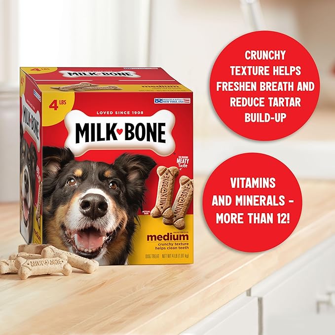 Milk-Bone Original Biscuits, Medium Dog Treats, 4 Pound Box