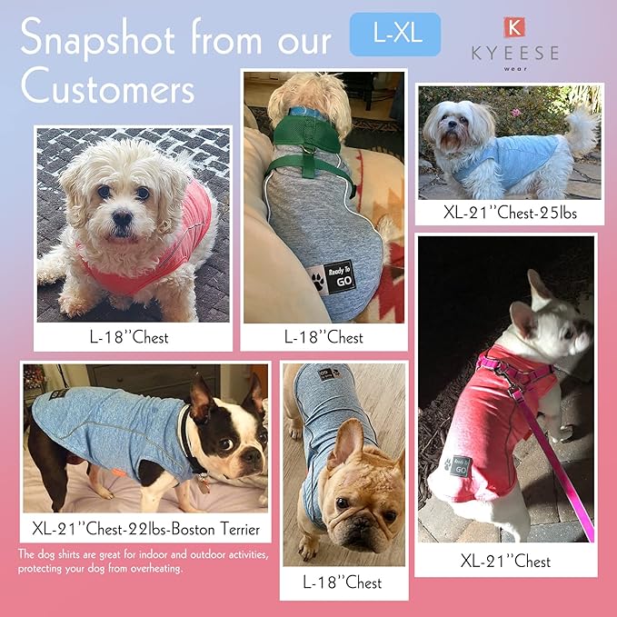 KYEESE Dog Shirts Quick Dry Reflective Lightweight Soft Pet T-Shirt Tank Top Breathable Sleeveless Vest Stretchy Dog Tee for Medium Dogs