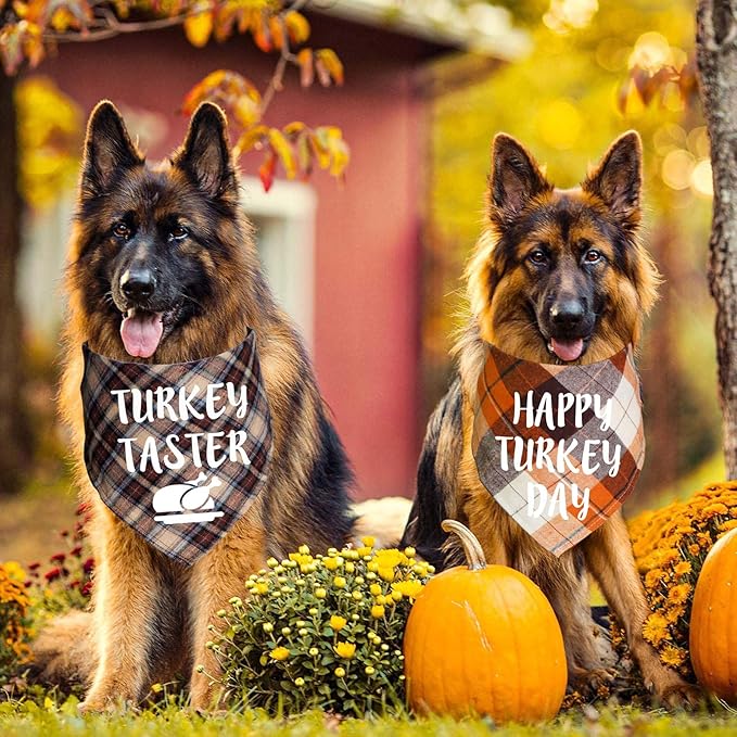 STMK 6 Pack Holiday Dog Bandanas, Halloween Thanksgiving Day Christmas Dog Bandanas for Large Dogs Costumes (Large)
