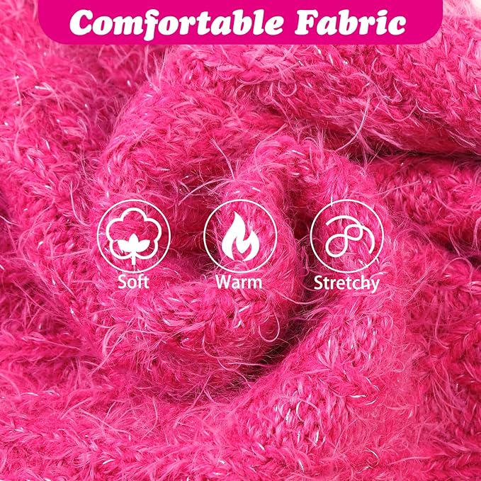Turtleneck Small Dog Sweaters - Classic Cable Knitwear Winter Coat for Small Medium Dogs Male Female Puppy Dog Cold Weather Clothes Girls Boys, Hot Pink, XS