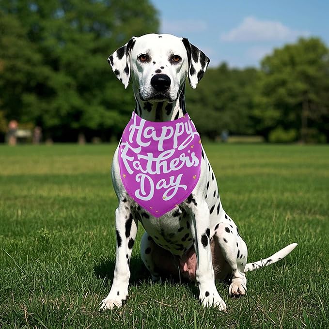 50PCS Father’s Day Dog Bandanas for Large Extra Large XL XXL Triangle Bibs Head Scarves for Boys Girls Grooming Accessories Costume
