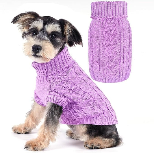 Winter Dog Clothes for Small Dogs Fall Small Dog Sweater Dog Knitted Turtleneck Sweater Winter Puppy Sweater Cute Dog Pullover Knitwear Doggie Sweater Coat Cat Sweater Dog Outfits Female (Medium)
