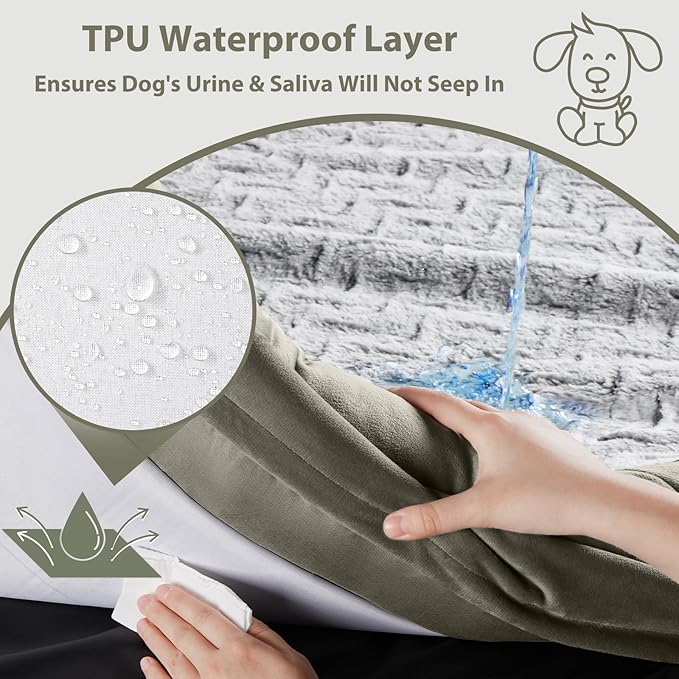 WNPETHOME Orthopedic XL Extra Large Dog Bed, Washable Dog Couch with Removable Waterproof Cover, Large Pet Sofa Bed with Bolster Sides for Sleeping