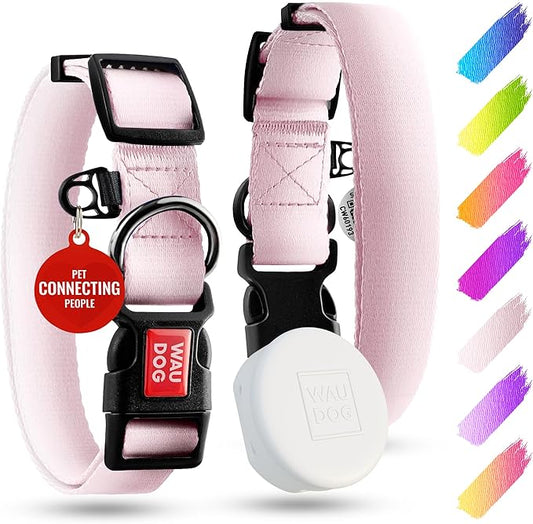 Airtag Dog Collar Nylon Dog Collar with Airtag Holder - Adjustable for Large Dogs, Small & Medium Dogs - Breakaway Puppy Collars for Large Breed Dogs - Boy & Girl Collars
