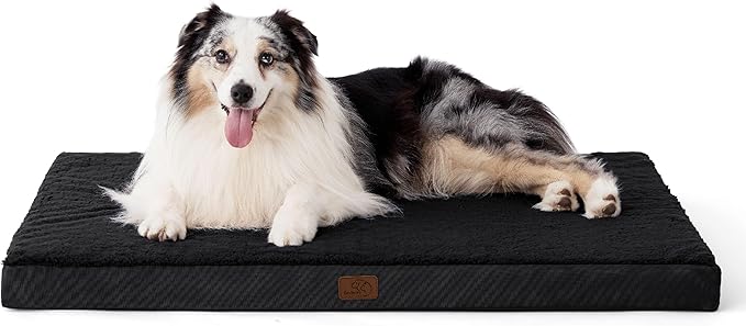 Bedsure Large Dog Bed for Crate - Orthopedic Waterproof Puppy Beds with Removable Washable Cover, Egg Crate Foam Pet Mat, Suitable for Pet Up to 90 lbs