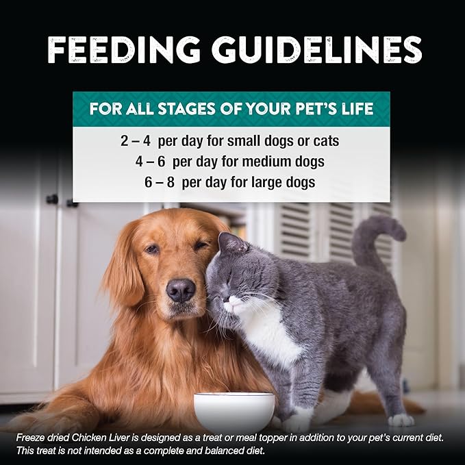Northwest Naturals Raw Rewards Freeze-Dried Chicken Liver Treats for Dogs and Cats - Bite-Sized Pieces - Healthy, 1 Ingredient, Human Grade Pet Food, Natural, Proudly Made in USA, 3 Oz (Pack of 3)