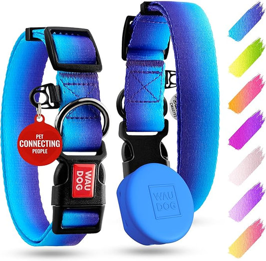 Airtag Dog Collar Nylon Dog Collar with Airtag Holder - Adjustable for Large Dogs, Small & Medium Dogs - Breakaway Puppy Collars for Large Breed Dogs - Boy & Girl Collars