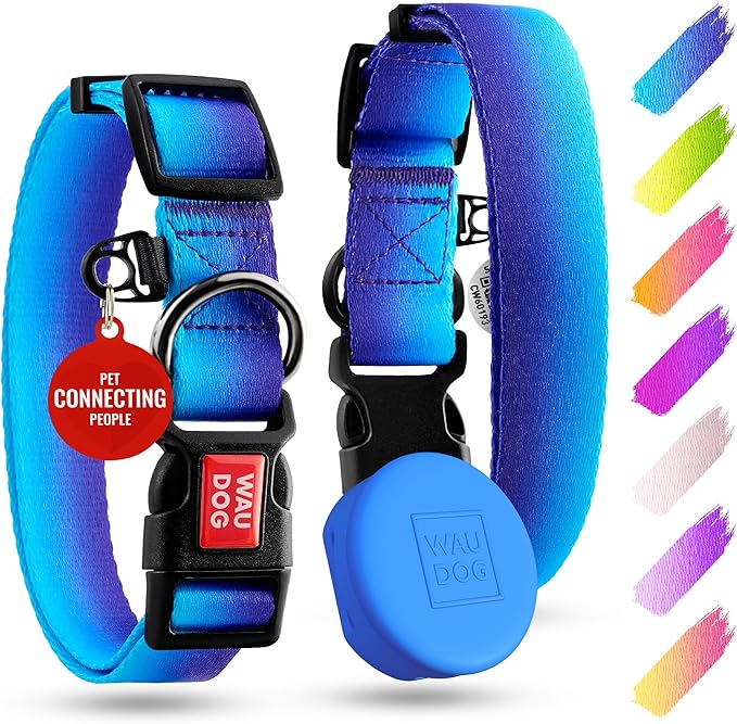 Airtag Dog Collar Nylon Dog Collar with Airtag Holder - Adjustable for Large Dogs, Small & Medium Dogs - Breakaway Puppy Collars for Large Breed Dogs - Boy & Girl Collars