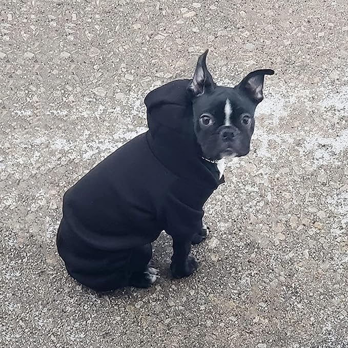LifeWheel Hoodie, Pet Jumpsuit Fleece Sweatshirt Buttons, Clothes, LifeWheel Cold Weather Coats, Pajamas, Winter Warm Cotton Puppy Hoodie 4 Legs Small Medium Large Dogs Cats Boy Girl Black + Pink