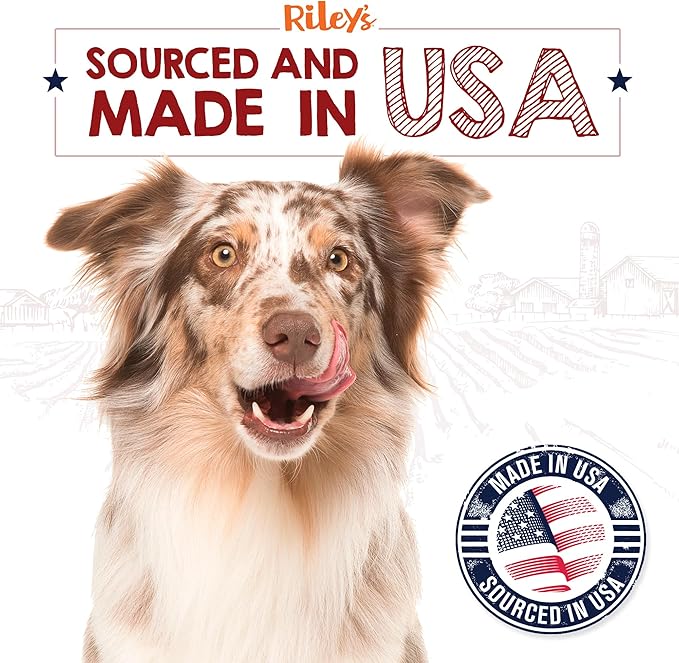 Riley's Premium Dehydrated Lamb Lung Dog Treats - Sourced in USA, Made in USA - Air Dried Crunchy & Delicious Lamb Dog Treats - 6 oz