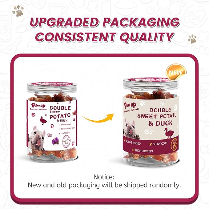 Duck & Sweet Potato Dog Treats, High Fiber Pet Treats for Medium Dogs, Healthy Chews Snack, High in Protein, 12.5 oz