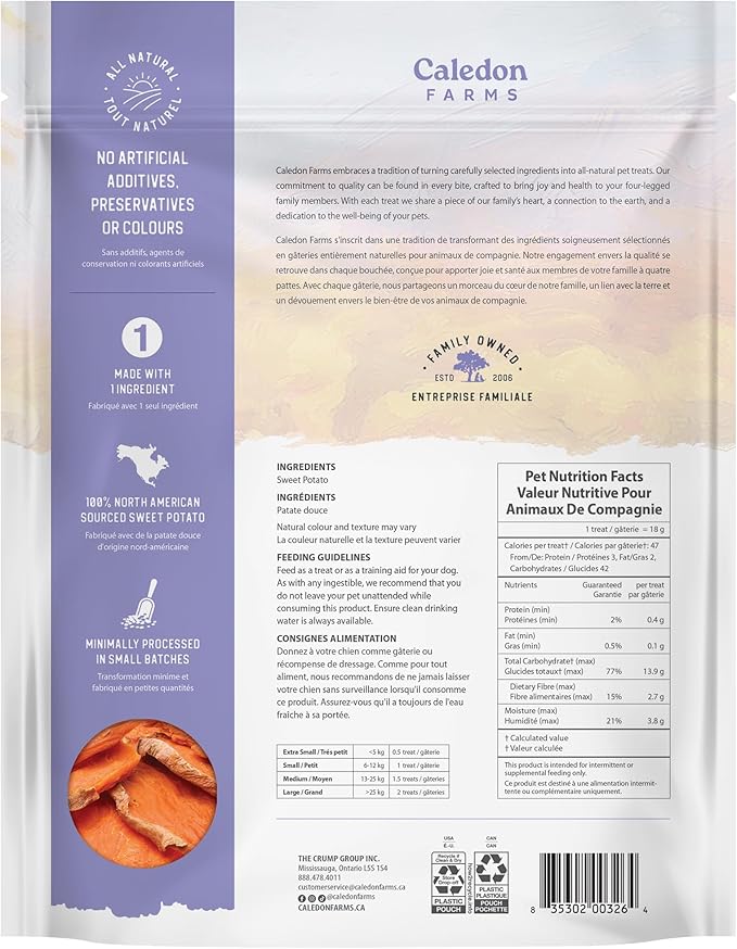Caledon Farms Value Pack Sweet Potato Chews 28oz/795G
