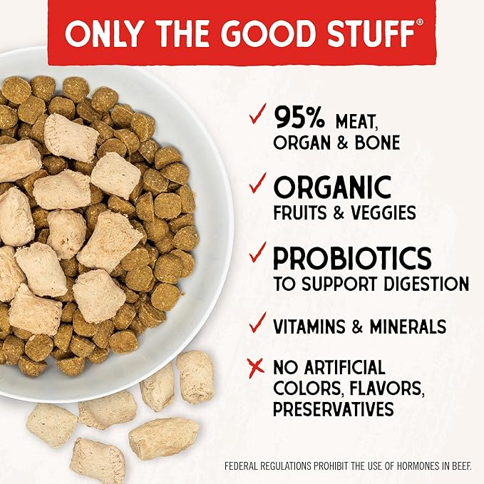 Stella & Chewy's Freeze-Dried Raw Beef Meal Mixers- Dog Food Topper and Mixer - Made with 95% Grass-Fed Beef, Organs & Bone - Perfect for Picky Eaters - Grain-Free - 8 oz
