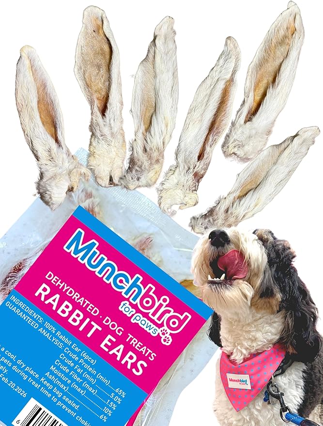 Dehydrated Rabbit Ears for Dogs (Small Pack - 6pcs)