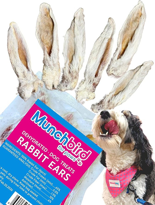 Dehydrated Rabbit Ears for Dogs (Small Pack - 6pcs)