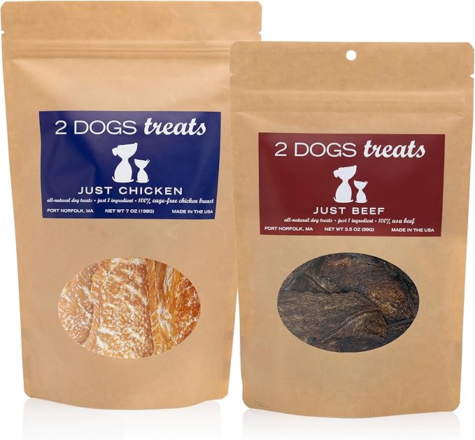 Just Chicken & Beef Jerky | 100% USA-Sourced, Single-Ingredient, Great for Sensitive Stomachs, Human-Grade USDA Chicken & Beef, Allergy-Friendly, High Value for Training, Small Batch