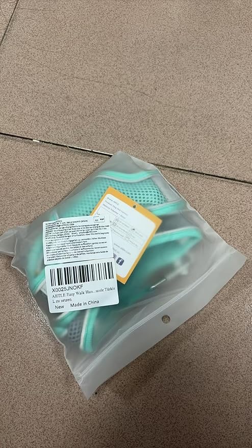 Aiitle Easy Walk Dog Harness and Leash Set - No Pull, Step In Adjustable Dog Harness with Padded Vest for Small Dogs, Turquoise L