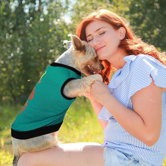 8 Pieces Dog Shirts Boy Funny Printed Puppy Clothes Summer Male Soft Dog Clothes Breathable Pet T Shirts Outfits Puppy Clothing Fit for Small and Medium Dogs(Small)