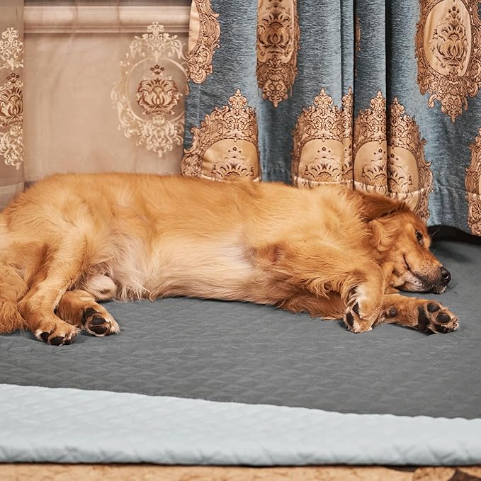 NICETOWN Sofa Slipcover Reversible Sofa Cover Water Resistant Couch Cover Furniture Protector for Pets Kids Children Dog Cat, Reusable Changing Pad, 1 PC, 82 x 82, Dark Grey/Light Grey