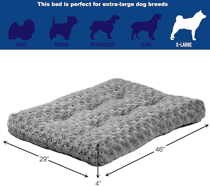 MidWest Homes for Pets Deluxe Dog Beds | Super Plush Dog & Cat Beds Ideal for Dog Crates | Machine Wash & Dryer Friendly, 1-Year Warranty, Fits 48 Inch Crate.