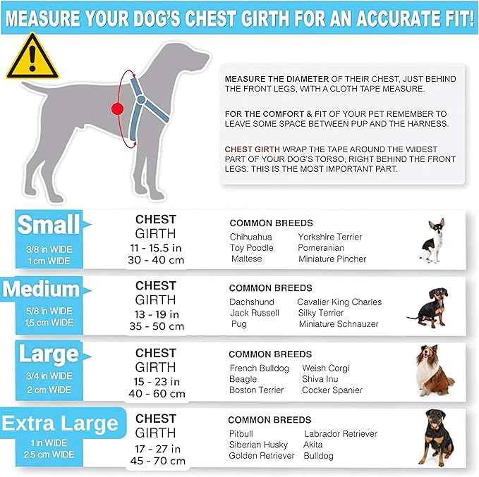 Step in No Pull Dog Harness, Free Upgrade Ultra Durable Dog Rope Leash Harness Nylon (2-in-1) Non-Slip Adjustable, Easy Control Handle, Strong Metal, Vest Harness for Puppy Dog - Blue M