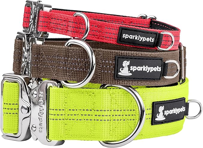 SparklyPets Small Dog Collar with Quick Release Buckle & AirTag Holder – Collars for Female Dogs & Boys with Reflective Stripes & Soft Lining – Perfect for Small & Medium Breeds
