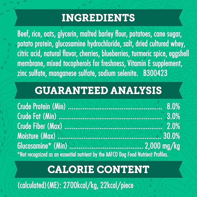 Zukes Hip and Joint Support Dog Treats for Adult Dogs, Senior Dog Treats Made with Real Beef, 16 oz. Resealable Pouch - 16 oz. Bag
